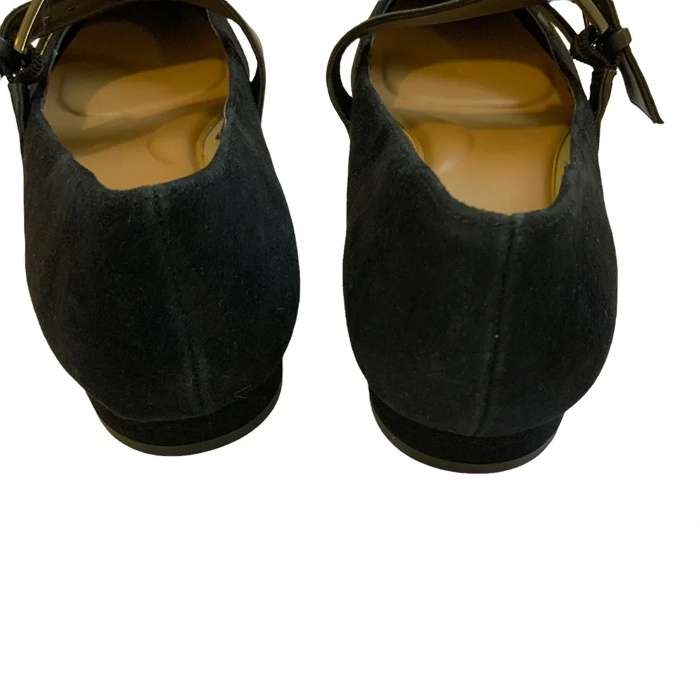 AEROSOLES Black Pointed Flats with Strap - Picture 5 of 10